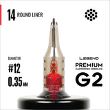 Legend Premium Cartridges G2 (2nd Gen) - Round Liners - #12 (0.35mm) - 20/Box